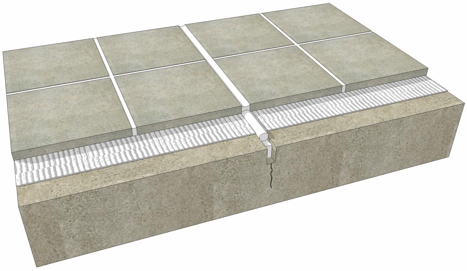 06.130.1302 Floor Tile Expansion Joint Over Concrete Control Joint