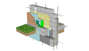Base of wall detail for brick wall system