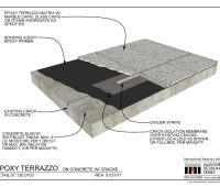 07.130.0103 Epoxy terrazzo on concrete with cracks