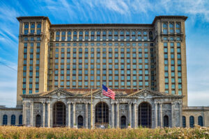 Michigan Central Station exterior before repairs